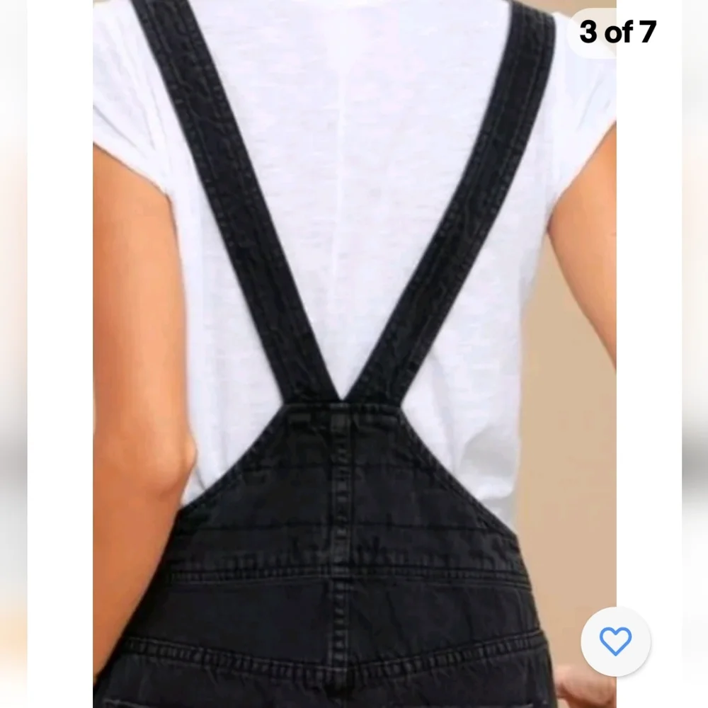 Free People black overall deniem mini skirt - Picture 3 of 11